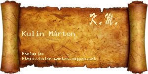 Kulin Márton névjegykártya